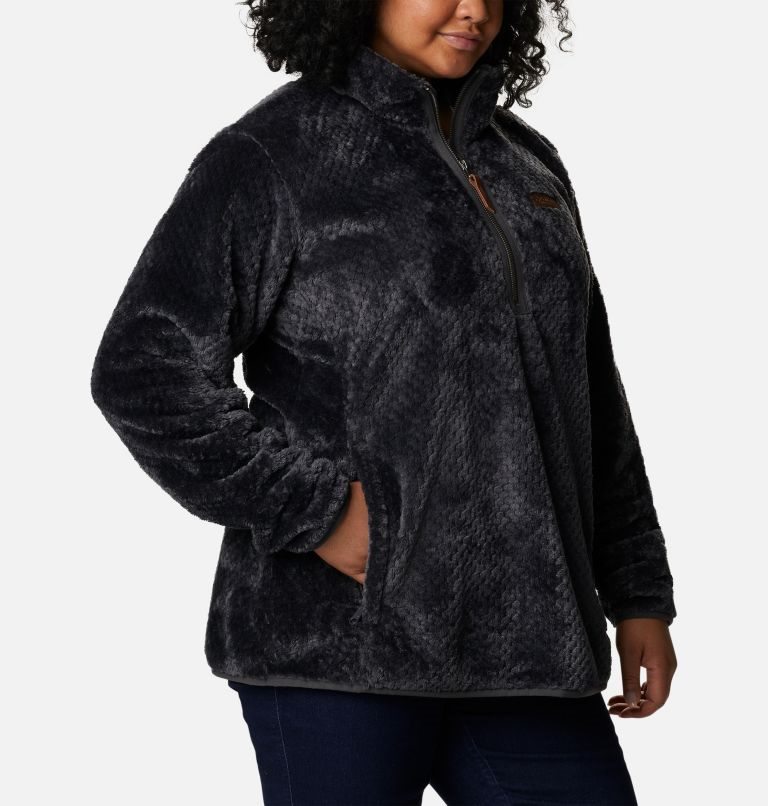 Hanorace Columbia Fireside Quarter Zip Sherpa Fleece Dama Negrii | Plus Size HYZ8S19AQ